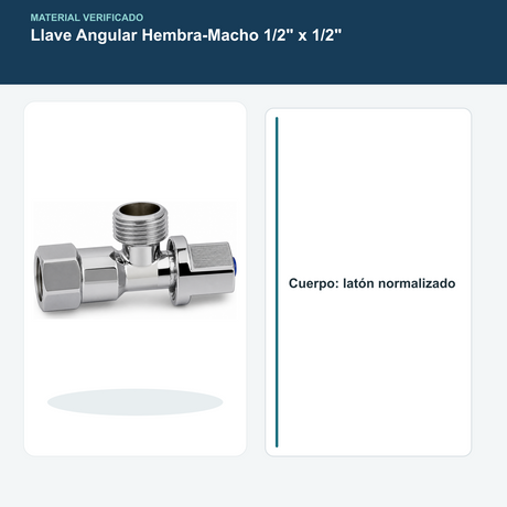 Llave Angular Hembra-Macho 1/2" x 1/2"