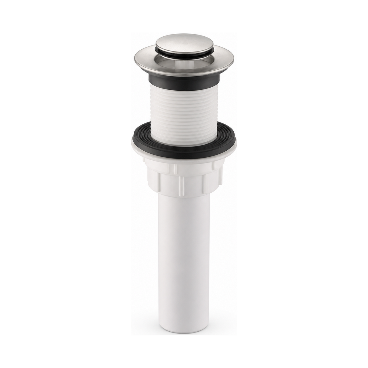 Desagüe Plástico Click-Clack 1 1/4" sin Rebose - Desagüe completo en fondo blanco