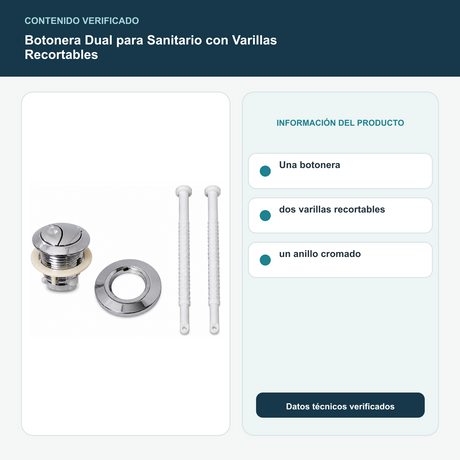 Botonera Dual para Sanitario con Varillas Recortables