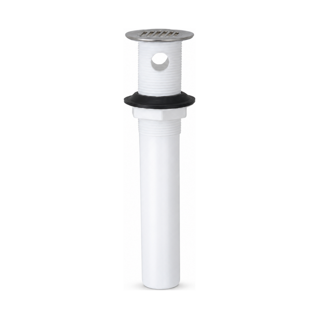 Desagüe Plástico 1 1/4" con Rejilla y Rebose - Producto exacto completo sobre fondo blanco, sin recorte