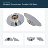 Cabeza de Repuesto para Desagüe Click-Clack - Vista superior e inferior de la cabeza click-clack