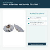 Cabeza de Repuesto para Desagüe Click-Clack - Referencia 130000155; no se publican diámetro ni rosca porque no están documentados