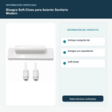 Bisagra Soft-Close para Asiento Sanitario Modern - Incluye conjunto de bisagra con pasadores soft-close