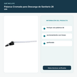 Palanca Cromada para Descarga de Sanitario 26 cm - Incluye una palanca de accionamiento con brazo perforado