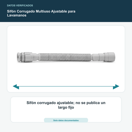 Sifón Corrugado Multiuso Ajustable para Lavamanos