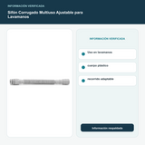 Sifón Corrugado Multiuso Ajustable para Lavamanos - Uso en lavamanos, cuerpo plástico y recorrido adaptable