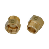 Niple de Latón con Tuerca Hembra-Macho de 3/4" x 3/4" - Producto exacto completo sobre fondo blanco, centrado y sin recortes