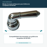 Manija Cromada de Repuesto para Grifería de Lavaplatos 041401003 - Compatibilidad documentada con grifería de lavaplatos 041401003