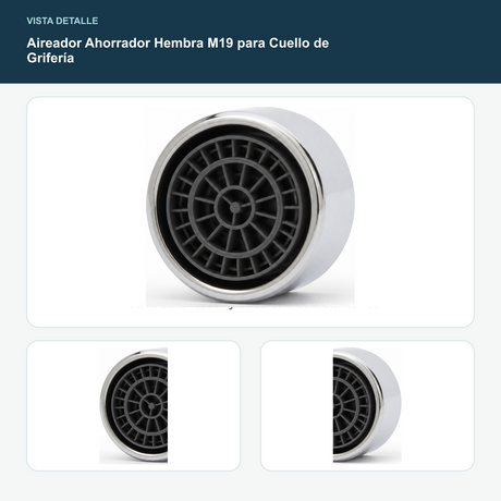 Aireador Ahorrador Hembra M19 para Cuello de Grifería