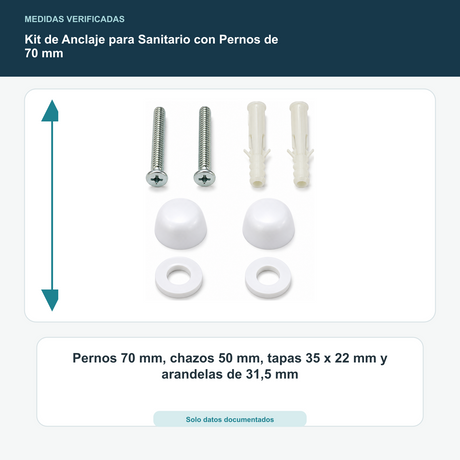 Kit de Anclaje para Sanitario con Pernos de 70 mm