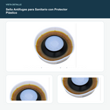 Sello Antifugas para Sanitario con Protector Plástico - Detalle del compuesto sellante y del protector exterior