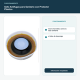 Sello Antifugas para Sanitario con Protector Plástico - Cierre hermético entre la taza sanitaria y el tubo de descarga