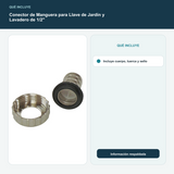 Conector de Manguera para Llave de Jardín y Lavadero de 1/2" - Incluye cuerpo, tuerca y sello