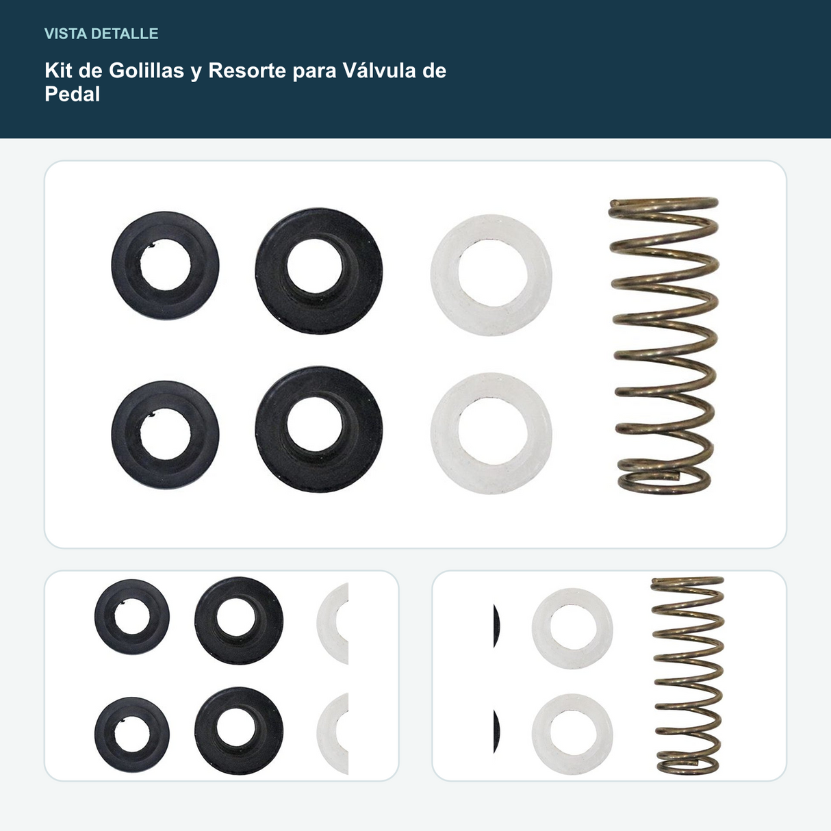Kit de Golillas y Resorte para Válvula de Pedal - Kit para válvula de pedal compatible