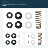 Kit de Golillas y Resorte para Válvula de Pedal - Kit para válvula de pedal compatible