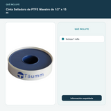 Cinta Selladora de PTFE Maestro de 1/2" x 15 m - Incluye 1 rollo