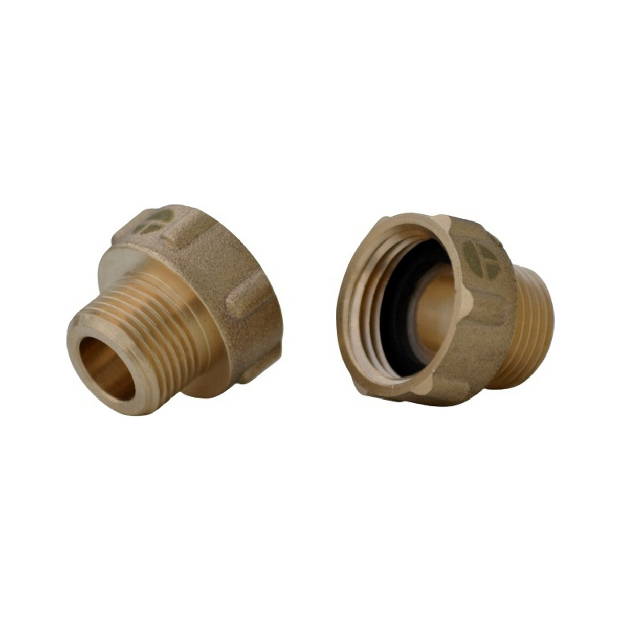 Niple de Latón con Tuerca HI-HE de 1/2" x 3/8" y Golilla - Producto exacto completo, centrado, sin recortes y con margen de seguridad