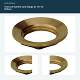 Tuerca de Apriete para Espiga de 1/2" de Grifería - Tuerca para espiga de 1/2"