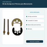 Kit de Anclaje de 2 Pernos para Monomando - Para fijar monomando compatible a la cubierta. Ajustar ambos pernos de forma alternada