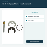 Kit de Anclaje de 1 Perno para Monomando - Incluye perno, placa, apoyo negro y golilla