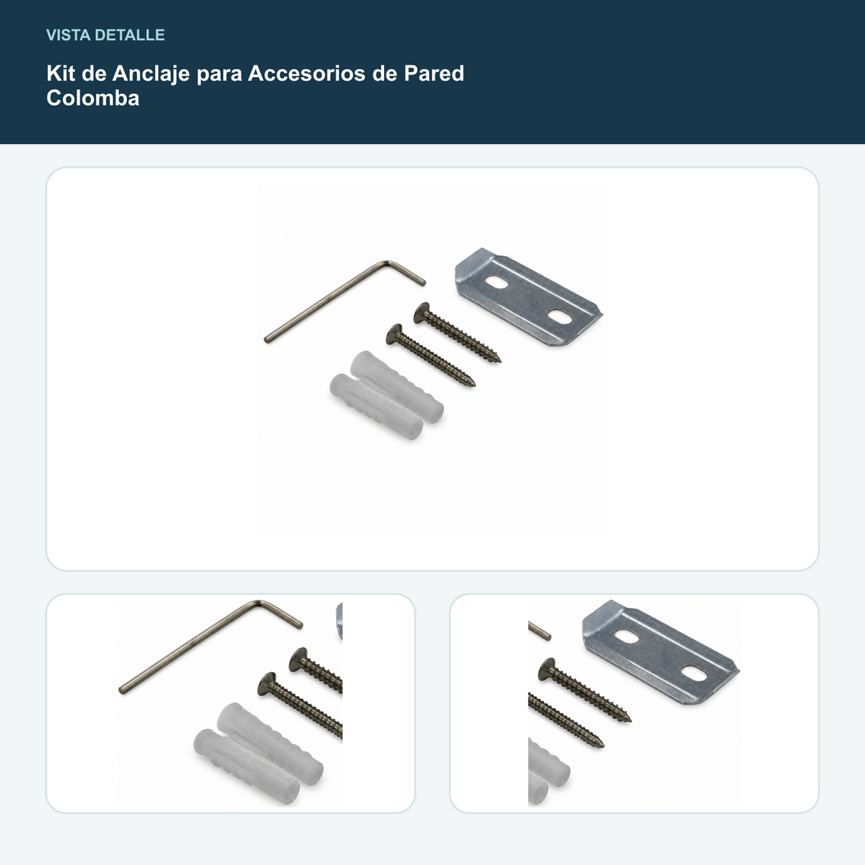 Kit de Anclaje para Accesorios de Pared Colomba - Kit para accesorios de pared Colomba