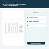 Kit de Tornillos, Tuercas y Golillas para Asiento Sanitario Modern - Incluye 2 tornillos, 2 golillas, 2 soportes y 2 tuercas