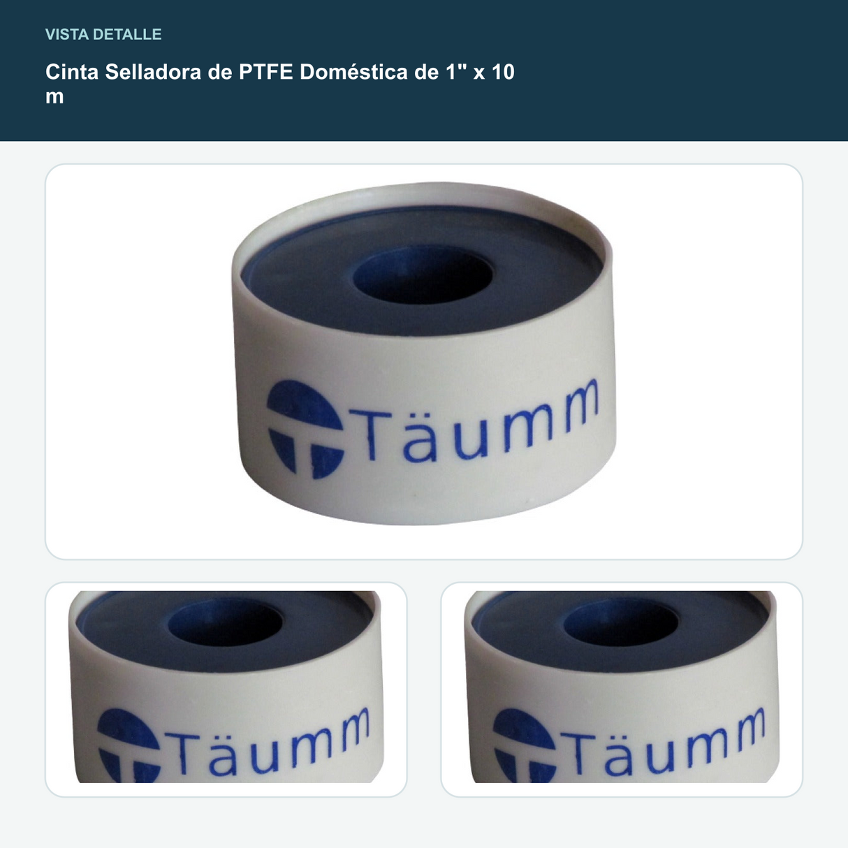 Cinta Selladora de PTFE Doméstica de 1" x 10 m - Ancho 1" y largo 10 m