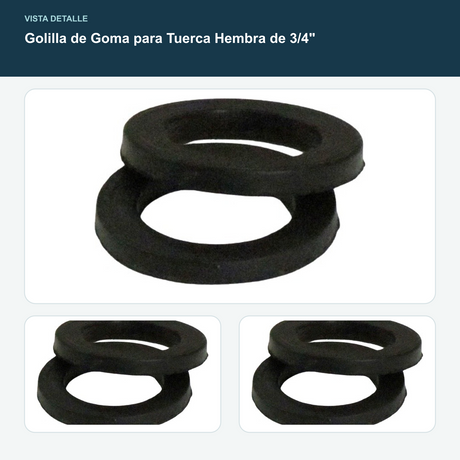 Golilla de Goma para Tuerca Hembra de 3/4"