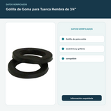 Golilla de Goma para Tuerca Hembra de 3/4" - Golilla de goma entre excéntrica y grifería compatible
