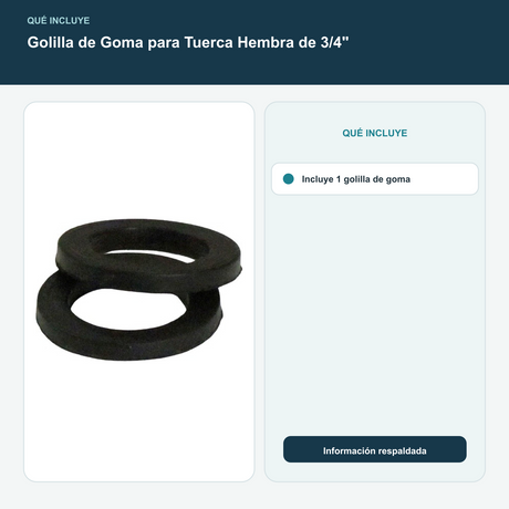 Golilla de Goma para Tuerca Hembra de 3/4"