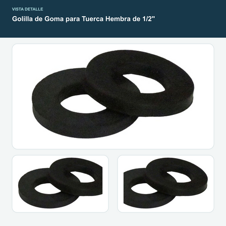 Golilla de Goma para Tuerca Hembra de 1/2"