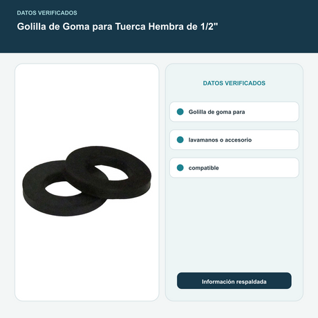 Golilla de Goma para Tuerca Hembra de 1/2"