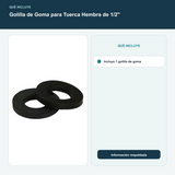 Golilla de Goma para Tuerca Hembra de 1/2" - Incluye 1 golilla de goma