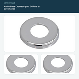 Anillo Base Cromado para Grifería de Lavamanos - Base para grifería de lavamanos