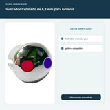 Indicador Cromado de 6,8 mm para Grifería - Indicador cromado para grifería compatible