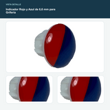 Indicador Rojo y Azul de 6,6 mm para Grifería - Base nominal de 6,6 mm