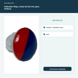 Indicador Rojo y Azul de 6,6 mm para Grifería - Incluye 1 indicador rojo y azul