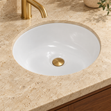 Lavamanos Oval Blanco De Bajo Poner 46 × 38 cm — vista cercana instalada
