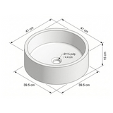 Lavamanos Mug Redondo Blanco 41 cm — croquis original de medidas