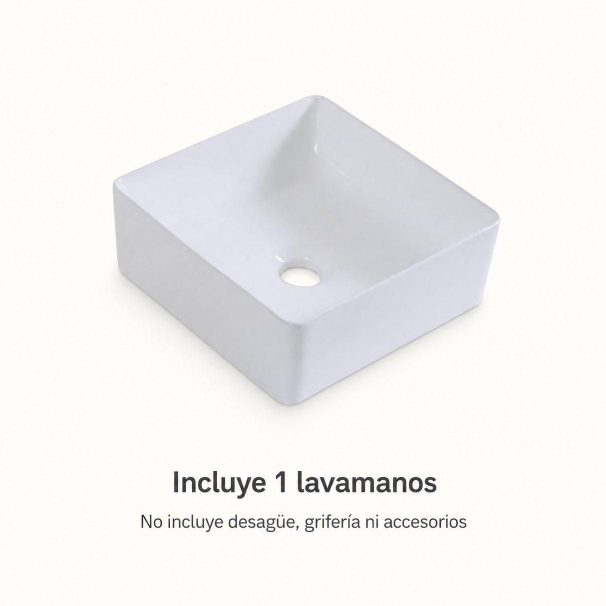 Contenido del paquete: un lavamanos de porcelana sin desagüe ni accesorios