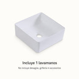 Contenido del paquete: un lavamanos de porcelana sin desagüe ni accesorios