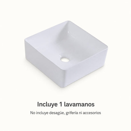 Contenido del paquete: un lavamanos de porcelana sin desagüe ni accesorios
