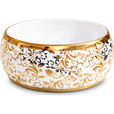 Lavamanos Donna Blanco y Dorado de 31 cm, vista limpia del producto