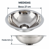 Medidas del lavamanos redondo mini: boca de 27 cm y fondo de 8,5 cm
