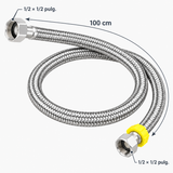 Manguera de 100 cm con conexiones de 1/2 x 1/2