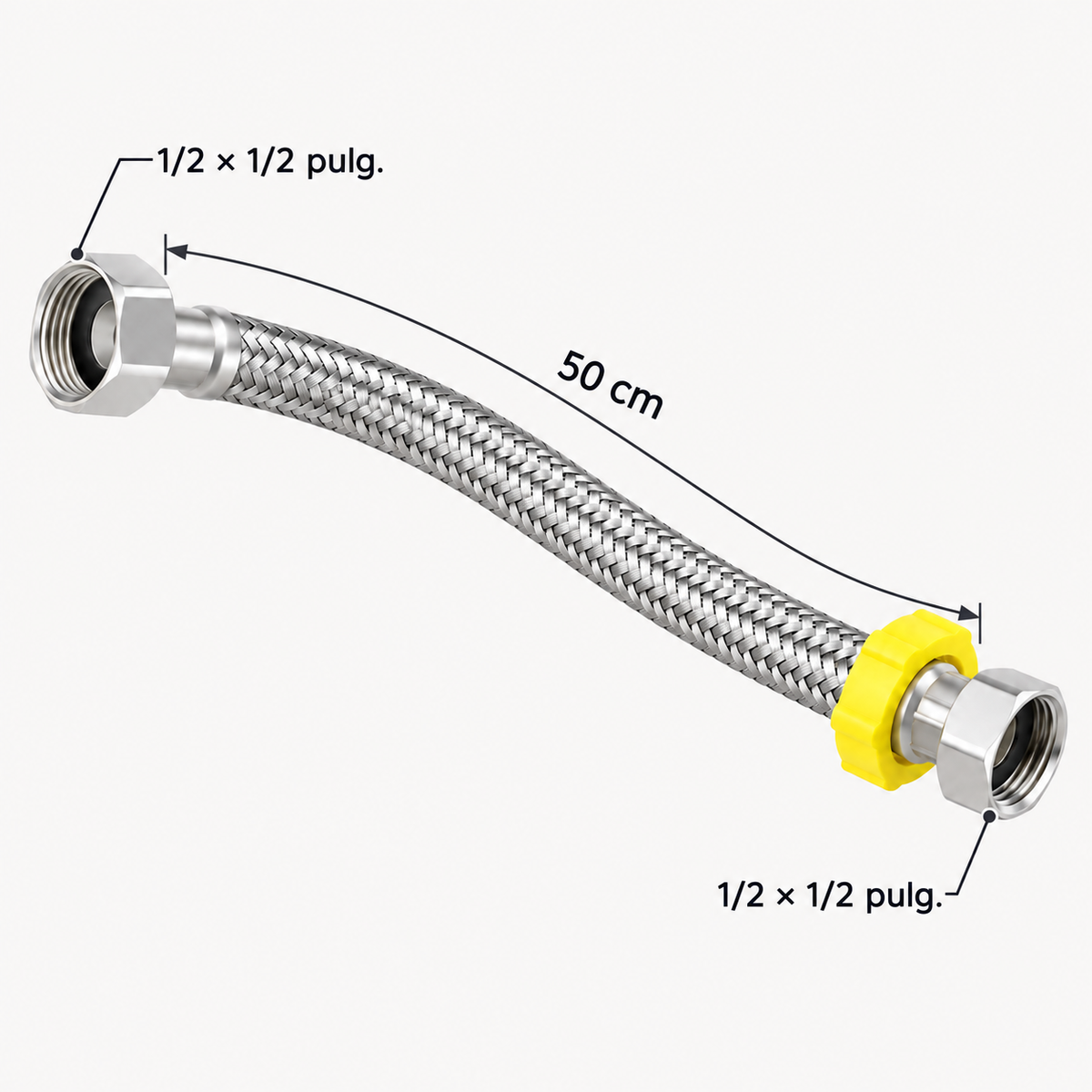 Manguera de 50 cm con conexiones de 1/2 x 1/2