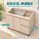 Mueble para lavadero: dos puertas y dos cajones, lavadero no incluido