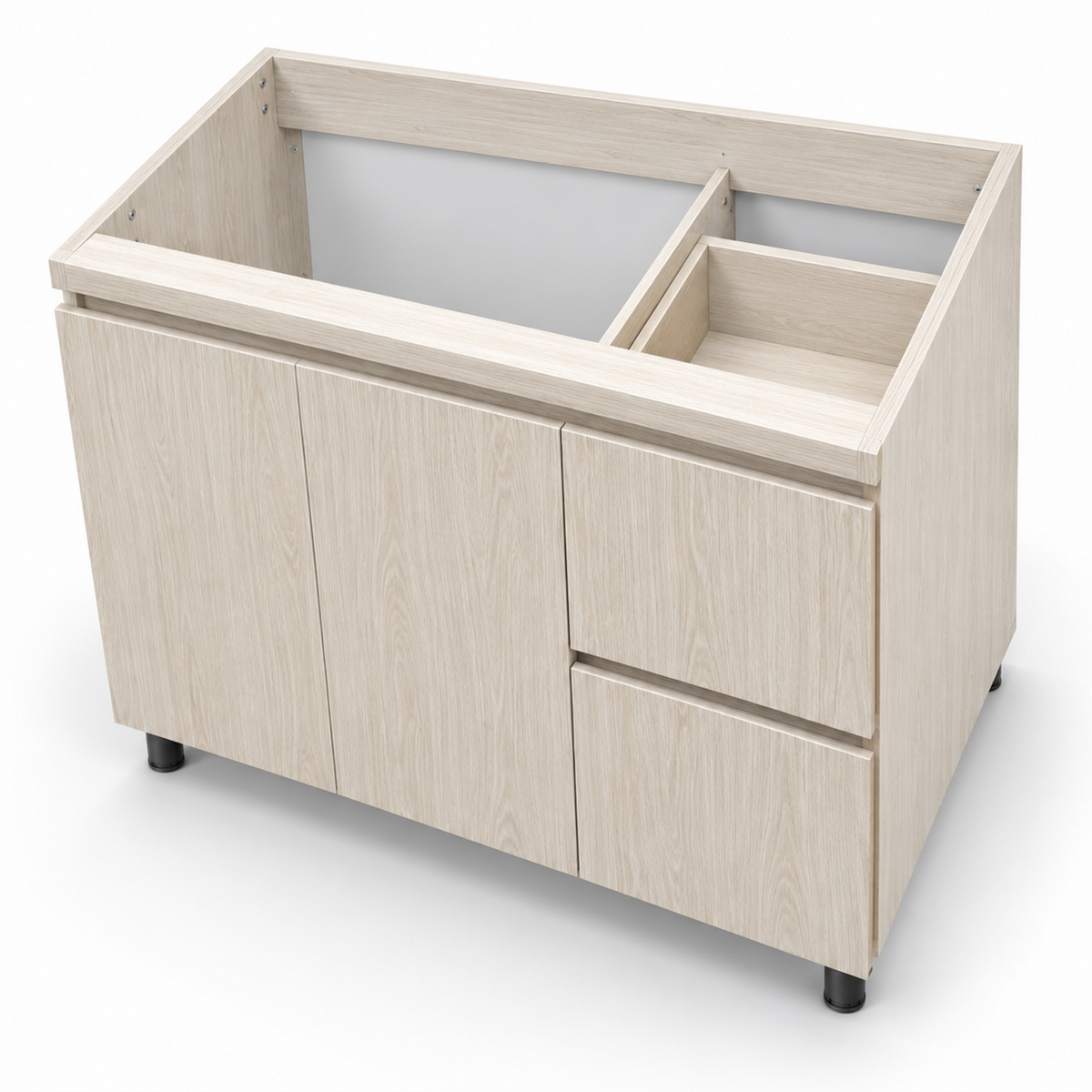 Mueble para lavadero sin lavadero: vista del mueble solo sobre fondo blanco