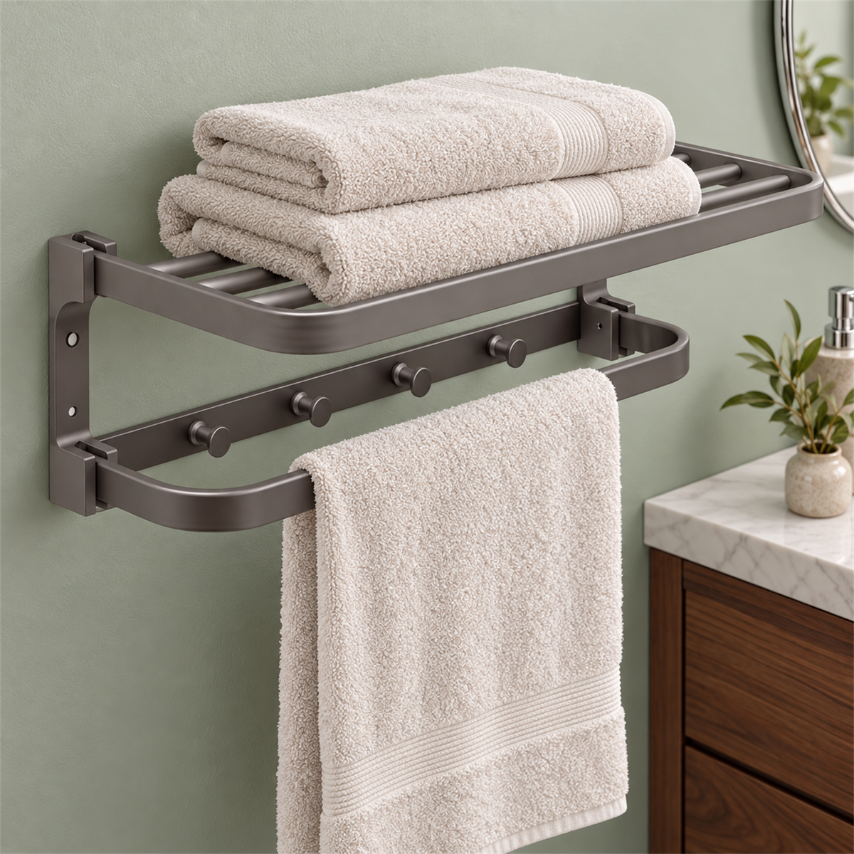 Toallero Hotelero Gray Gris En Aluminio — detalle del producto