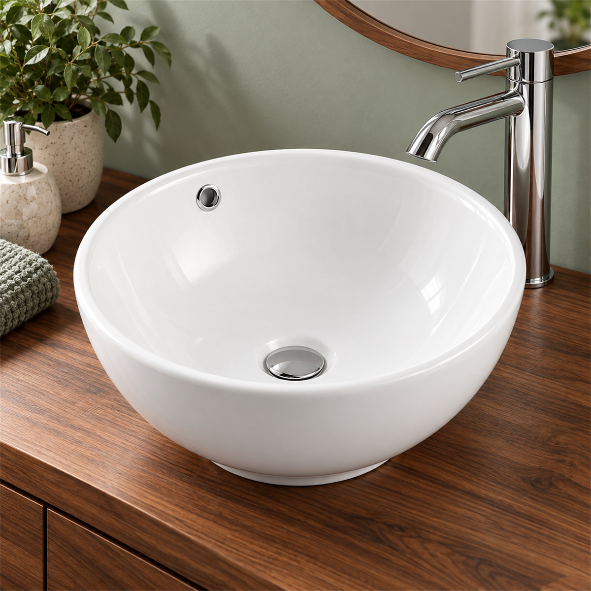 Lavamanos Mug Blanco Con Rebose 38 cm — detalle del producto